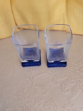 Blue Base Glass Tumbler Set - 2-Pack